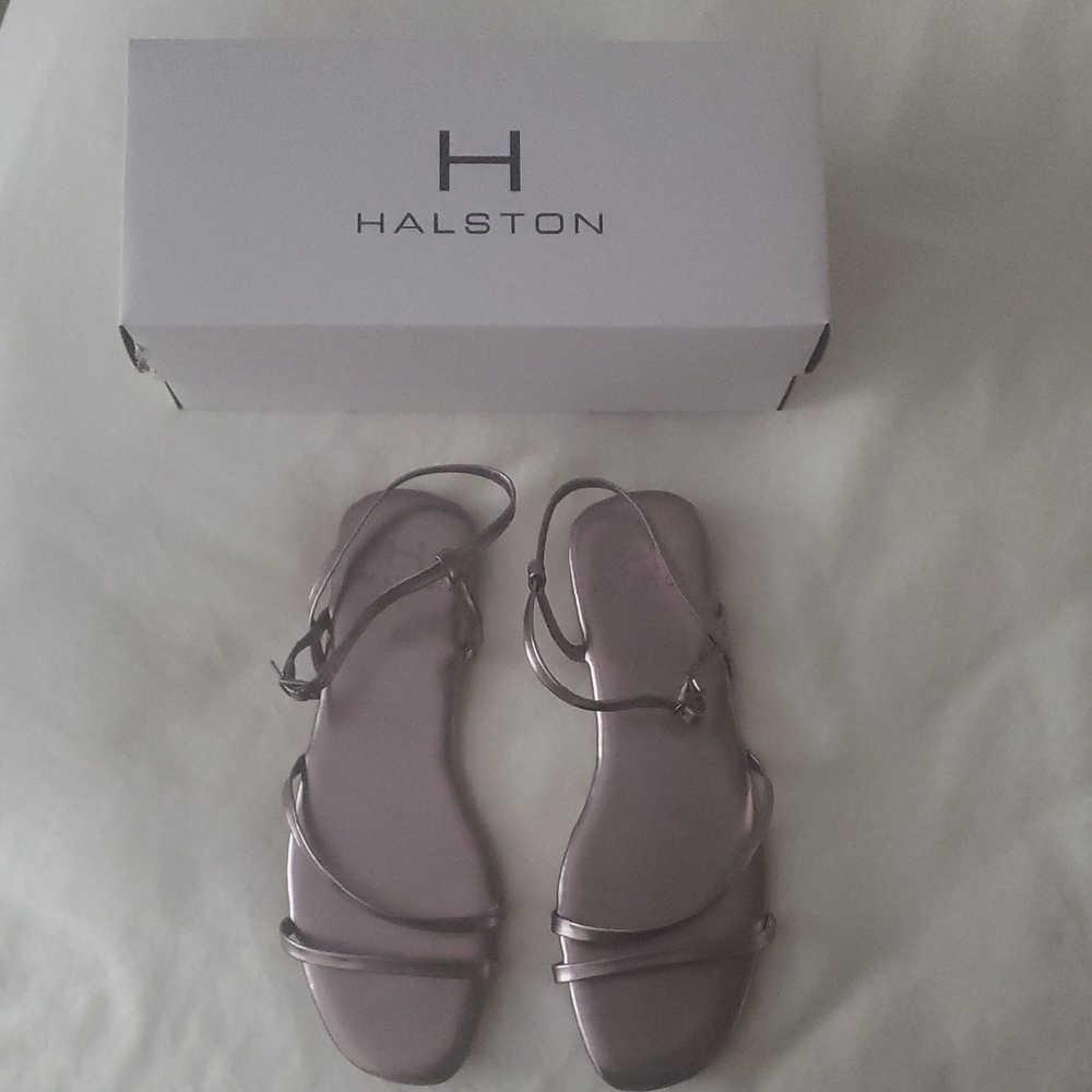 Halston Heritage Metallic Sandals New In Box